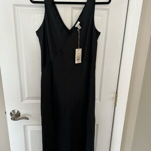 A New Day Black V-Neck Midi Dress